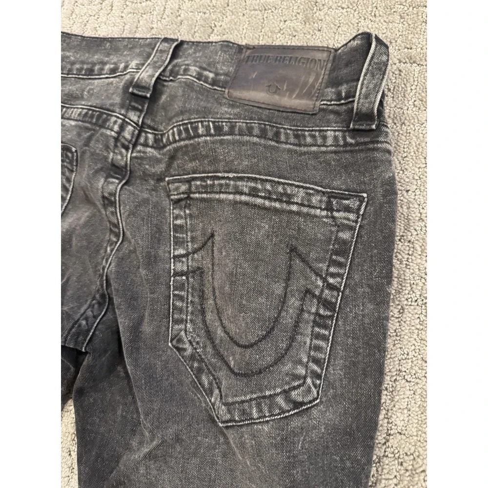 True Religion Rocco 29/33 Skull Jeans Black Wash Relaxed (Y1)